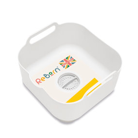 ReBorn Washing Up Bowl - Stone Kitchen Dish Wash & Drain - 9 Litres Capacity - Made in the UK from 100% Recycled Materials
