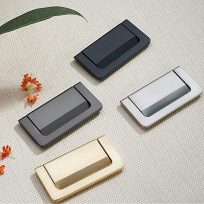 Recessed Drawer Pull Handle - Zinc Alloy, 96mm Hole Spacing 4PCS WHITE
