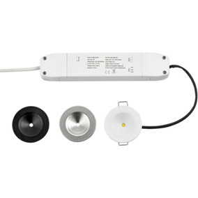 Recessed Emergency Ceiling Guide Light Kit - Daylight White LED - Matt White