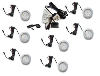 Recessed LED Light Under Furniture Shelf Cupboard Full Kit