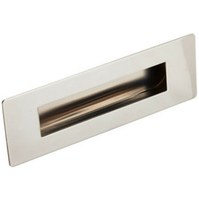 Recessed Sliding Door Flush Pull Handle 180 x 60mm Bright Stainless Steel