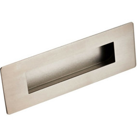 Recessed Sliding Door Flush Pull Handle 180 x 60mm Satin Stainless Steel