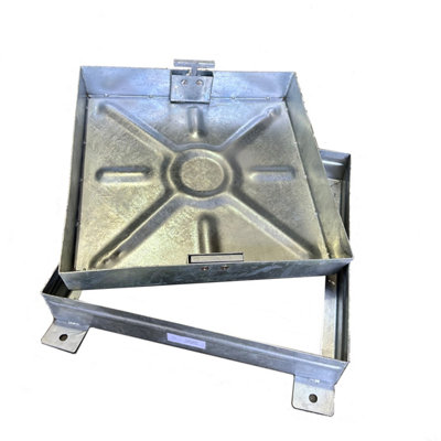 Recessed Steel Galvanised Manhole Cover & Frame 450mm x 450mm x 80mm Overall Size 505mm x 505mm x 90mm 10 Tonne Weight Loading