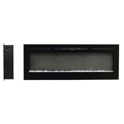 Recessed Wall Mounted Electric Fireplace Adjustable Flame with Remote ...