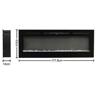 Recessed Wall Mounted Electric Fireplace Adjustable Flame with Remote ...