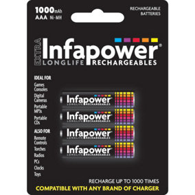 Rechargeable AAA Ni-MH Batteries 1000mAh - 4 Pack