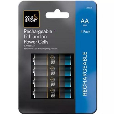 Rechargeable Battery 500mAh Li-ion Batteries - 4 Pack - AA