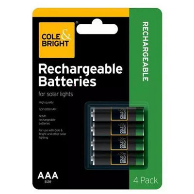 Rechargeable Battery 600mAh Ni-Mh Batteries - 4 Pack - AAA