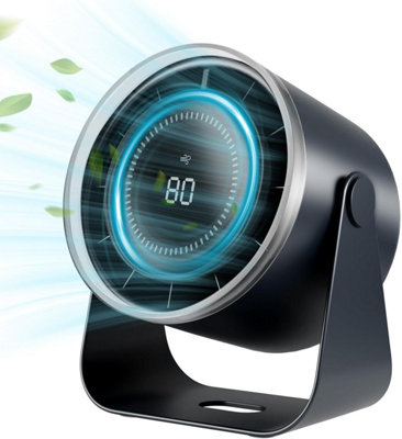 Rechargeable Desk Table Fan Portable Cooling Fan Office Bedroom Digital ...