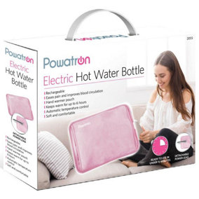 Rechargeable Electric Hot Water Bottle Bed Hand Warmer Massaging Heat Pad Cozy - Baby Pink