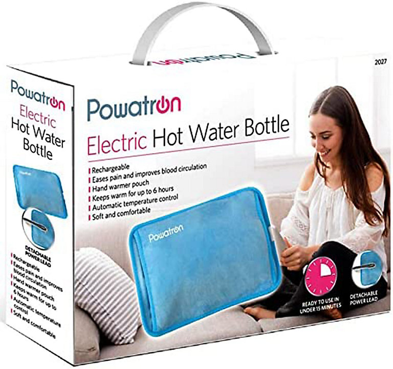 Rechargeable Electric Hot Water Bottle Bed Hand Warmer Massaging Heat Pad  Cozy - Blue