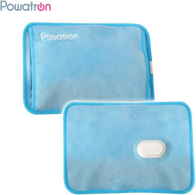 Rechargeable Electric Hot Water Bottle Bed Hand Warmer Massaging Heat Pad Cozy - Blue
