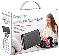 Rechargeable Electric Hot Water Bottle Bed Hand Warmer Massaging Heat Pad Cozy - Dark Grey