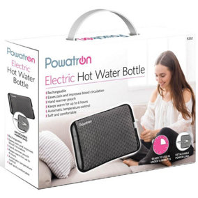 Rechargeable Electric Hot Water Bottle Bed Hand Warmer Massaging Heat Pad Cozy - Dark Grey