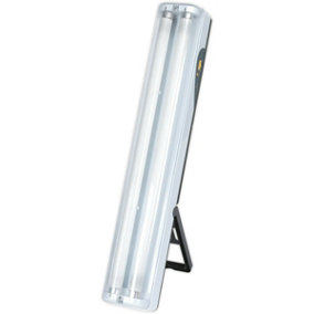 Rechargeable Fluorescent Floor Light - 2 x 20W Tubes - Carry Handle & Stand