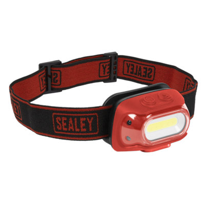 Rechargeable Head Torch with Auto-Sensor 8W COB LED - Red
