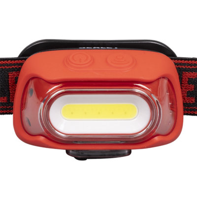 Rechargeable Head Torch with Auto-Sensor 8W COB LED - Red