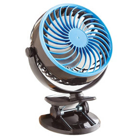 Rechargeable Mini Clip-On Fan - 360 Rotatable Portable Personal Desk, Car, Home Cooling USB Fan - Measures 19 x 14cm