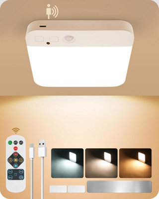Rechargeable Motion Sensor Ceiling Light, Wireless, Battery Powered ...