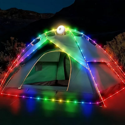 Rechargeable multi-stage adjustable tent camping light string Colorful
