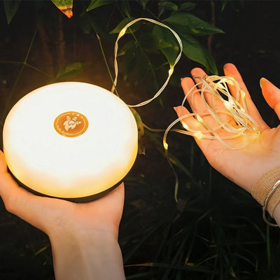 Rechargeable multi-stage adjustable tent camping light string warm light