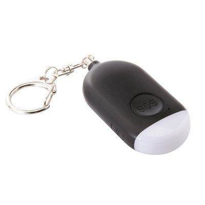 Rechargeable Personal Safety SOS Alarm with Built-In Torch & 130 Decibel Siren & Keyring - Measures H7 x W3.5 x D1.5cm