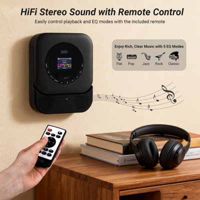 Rechargeable Portable, Desk Stand & Wall-Mountable CD Player ...