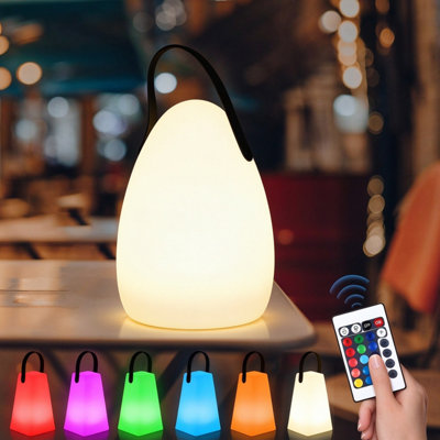 Rechargeable Table Lamps for Patio, RGB IP65 Waterproof Cordless ...