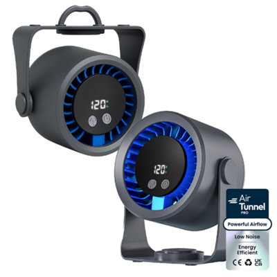 Rechargeable USB Desk Fan with Digital Display Powerful Multiple Speed ...