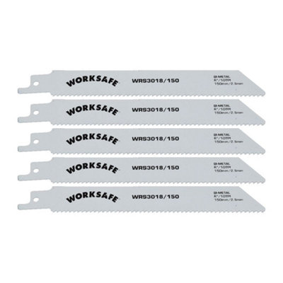 Reciprocating Saw Blade 150mm Length 10tpi Bi Metal Pack of 5 by Ufixt