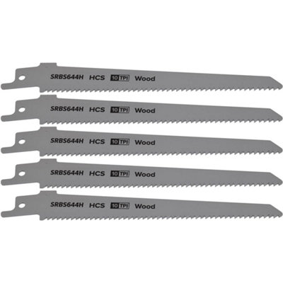 Reciprocating Saw Blade Clean Wood 150mm 10tpi Pack of 5 by Ufixt