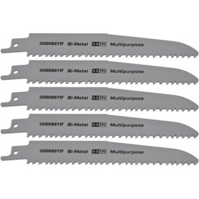 Reciprocating Saw Blade Multipurpose 150mm Length 5-8tpi - Bi Metal Pack of 5 by Ufixt