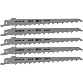 Reciprocating Saw Blade Pruning & Coarse Wood 3tpi 150mm Length Pack of 5 by Ufixt