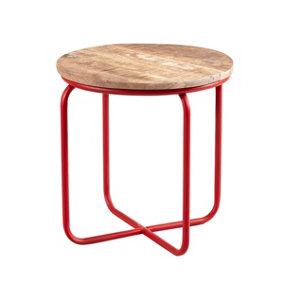 Reclaimed Round Bar Stool Wood and Metal