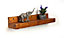 Reclaimed Wooden Shelf With Backboard 5" 125mm - Colour Light Oak - Length 80cm