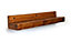 Reclaimed Wooden Shelf With Backboard 5" 125mm - Colour Light Oak - Length 90cm