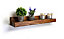 Reclaimed Wooden Shelf With Backboard 5" 125mm - Colour Medium Oak - Length 40cm