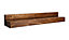 Reclaimed Wooden Shelf With Backboard 5" 125mm - Colour Medium Oak - Length 50cm