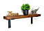 Reclaimed Wooden Shelf with Bracket Bent Down 9" 220mm - Colour Light Oak - Length 200cm