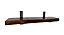 Reclaimed Wooden Shelf with Bracket Bent Up 6" 140mm - Colour Dark Oak - Length 20cm