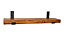 Reclaimed Wooden Shelf with Bracket Bent Up 6" 140mm - Colour Light Oak - Length 110cm