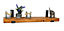 Reclaimed Wooden Shelf with Bracket Bent Up 6" 140mm - Colour Light Oak - Length 120cm