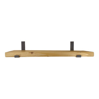 Reclaimed Wooden Shelf with Bracket Bent Up 7" 170mm - Colour Light Oak - Length 60cm - 5