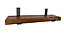 Reclaimed Wooden Shelf with Bracket Bent Up 7" 170mm - Colour Medium Oak - Length 200cm