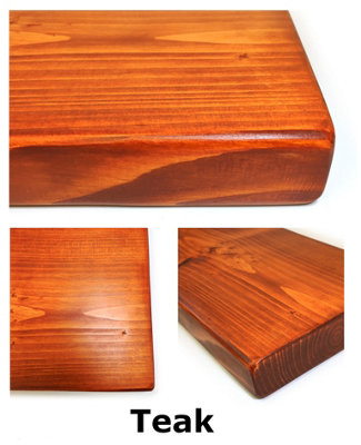 Reclaimed Wooden Shelf with Bracket Bent Up 9" 220mm - Colour Teak - Length 60cm