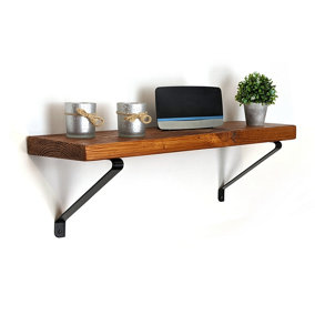 Reclaimed Wooden Shelf with Bracket GALA 9" 220mm - Colour Light Oak - Length 110cm