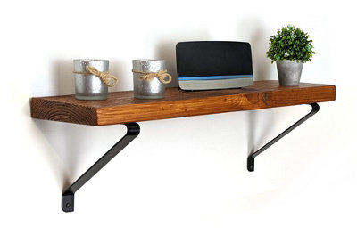 Reclaimed Wooden Shelf with Bracket GALA 9" 220mm - Colour Light Oak - Length 180cm