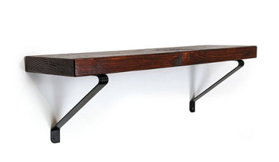 Reclaimed Wooden Shelf with Bracket GALA 9" 220mm - Colour Walnut - Length 140cm