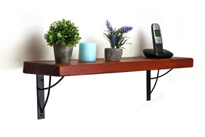 Reclaimed Wooden Shelf with Bracket NEO 9" 220mm - Colour Teak - Length 180cm