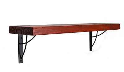 Reclaimed Wooden Shelf with Bracket NEO 9" 220mm - Colour Teak - Length 180cm